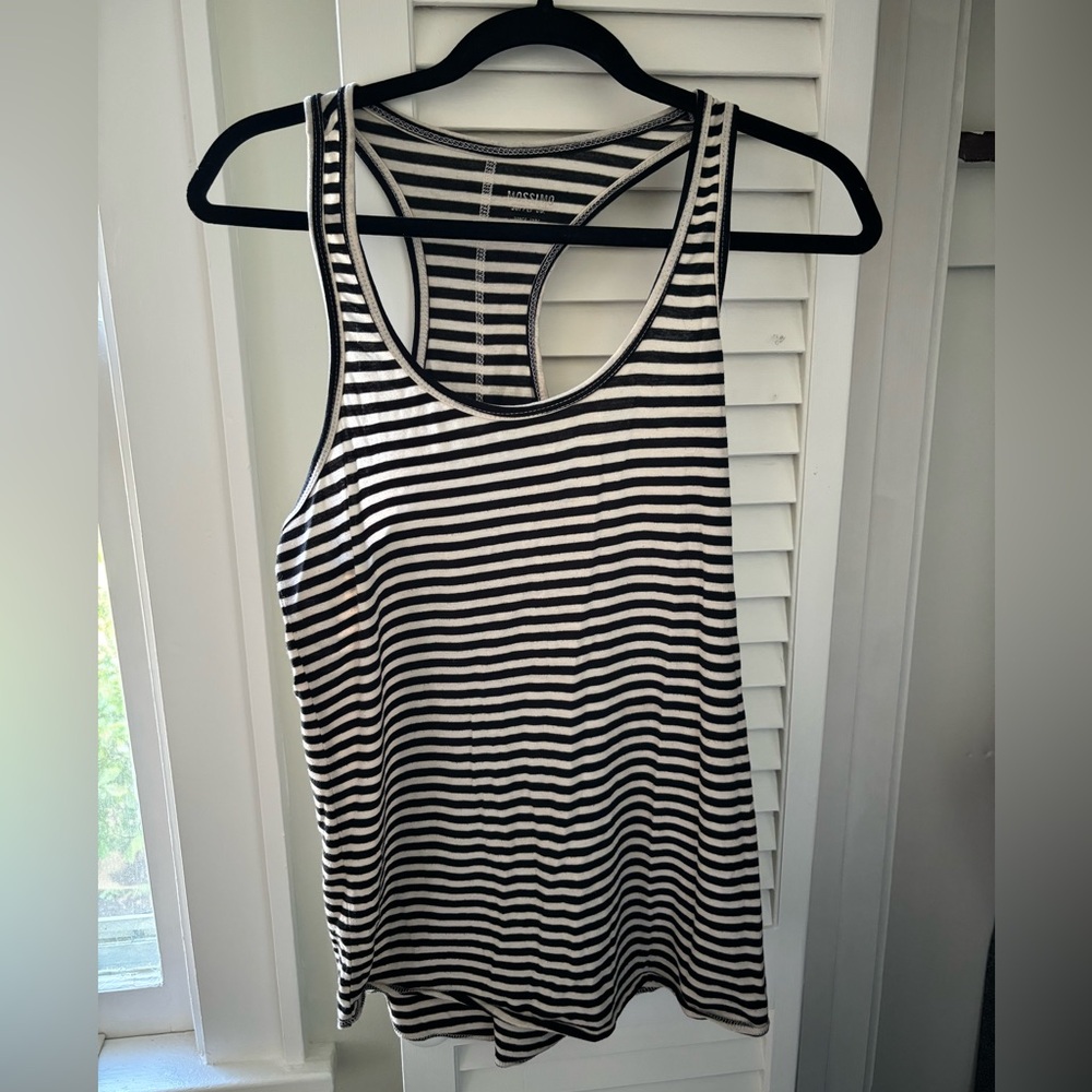 Black and white stripe racer back tank